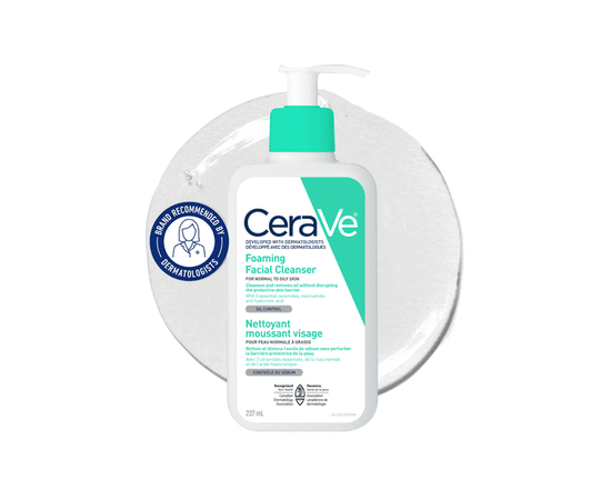 CeraVe Foaming Facial Cleanser, Gel Face Wash with Ceramides and Niacinamide for Normal to Oily Skin, 237mL - 237mL
