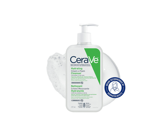 CeraVe Nettoyant Crème-Mousse, Gel Hydratant avec Céramides et Acides Aminés pour Peau Normale à Sèche, 237 ml - 237mL