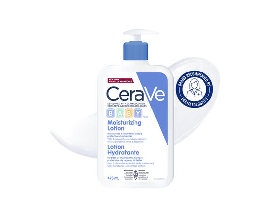 CeraVe Lotion Hydratante pour Bébé, Lotion Légère avec Céramides et Vitamine E, 473 ml - Moyen