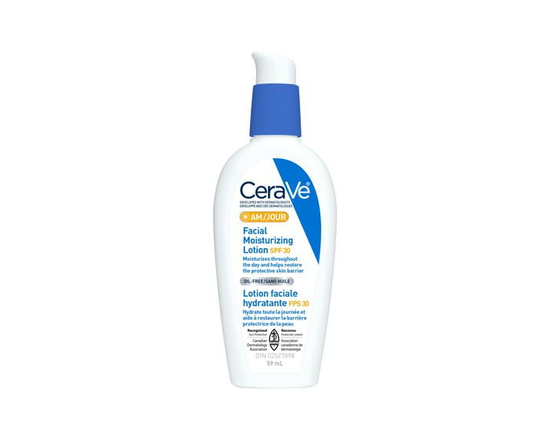 CeraVe AM Facial Moisturizing Lotion SPF 30, Daily Face Moisturizer with Ceramides and Sunscreen, 59mL - 59