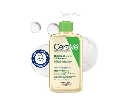 CeraVe Hydrating Foaming Oil Cleanser, Face and Body Wash with Squalane Oil and Ceramides for Dry Skin, 237mL - 237mL