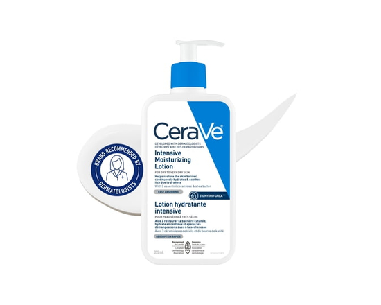 CeraVe Intensive Moisturizing Lotion, 5% Hydro-Urea Lotion with Ceramides for Dry Itchy Skin, 473mL - 355mL