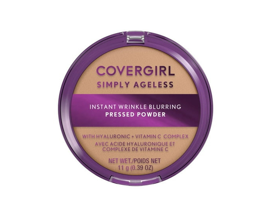 COVERGIRL - Simply Ageless Instant Wrinkle Blurring Pressed Powder, with Hyaluronic Acid & Vitamin C - Mattifying, Hydrating Formula, 100% Cruelty-Fre