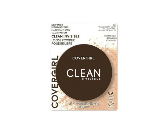 COVERGIRL Clean Invisible Loose Powder, 100% natural origin pigments & only 15 essential non-clogging ingredients, lightweight, breathable formula - P