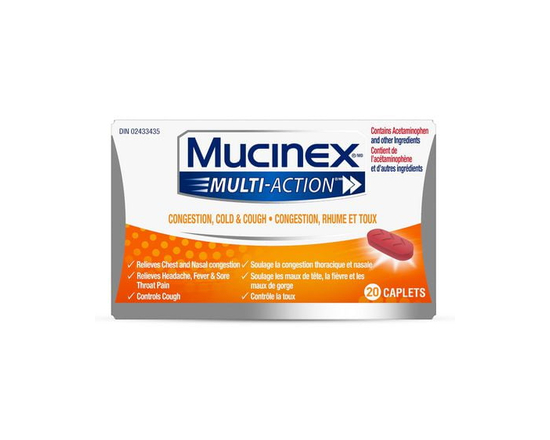 Mucinex ® Multi-Action Cold, Flu & Sore Throat Caplets
