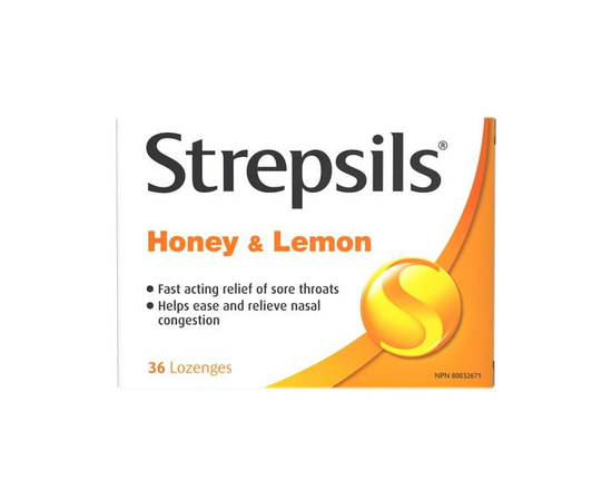Strepsils Lozenges, Fast Acting Relief for Sore Throats, Honey & Lemon