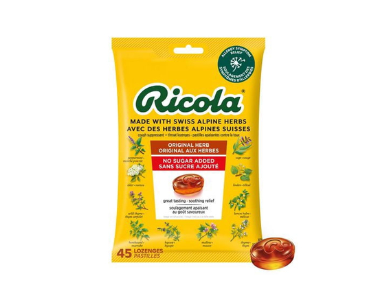 Ricola No Sugar Added Original Herb Menthol Cough Drops