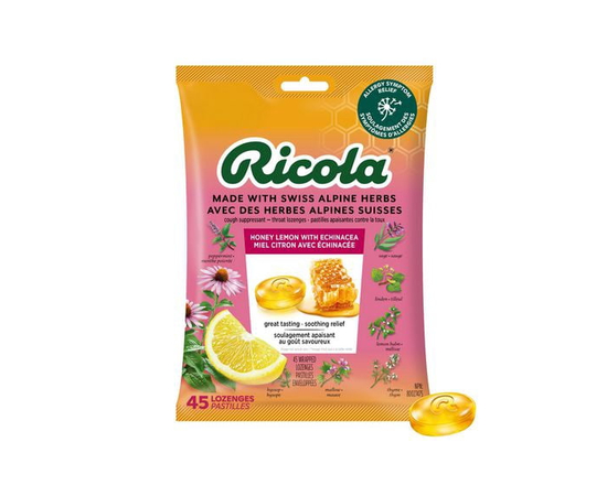 Pastilles contre la toux Ricola Miel citron avec échinacée et menthol