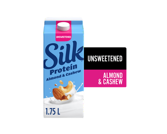 Silk Protein Almond & Cashew Milk Alternative, Unsweetened, Dairy Free of protein - 1.75 L