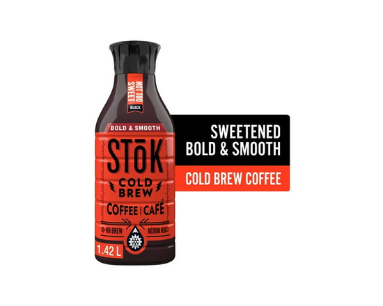 Stok Cold Brew Coffee, Black, Lightly Sweetened - 1.42 L