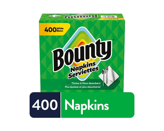 Bounty Paper Napkins, White, 400 Napkins