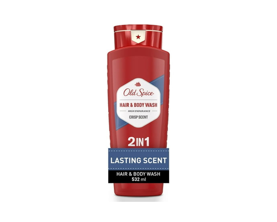 Old Spice High Endurance Hair & Body Wash for Men, Crisp Scent - 18