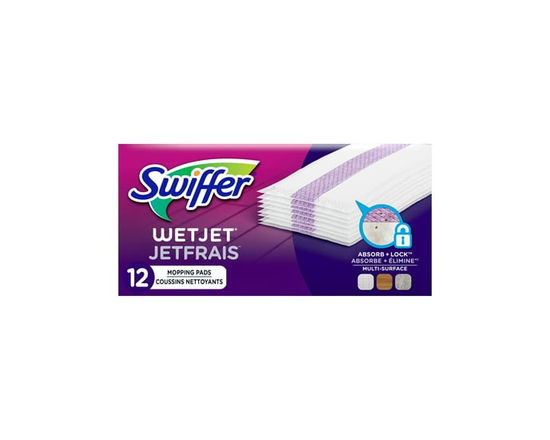 Swiffer WetJet Spray Mop Multi-Surface Mopping Pads for Floor Cleaning, 12 count