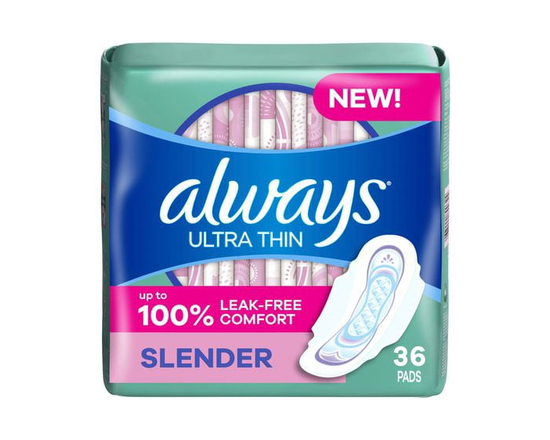 Always Serviettes Hygiéniques Ultra Minces avec Ailes pour Femmes, Absorption Mince, Non Parfumées - 1