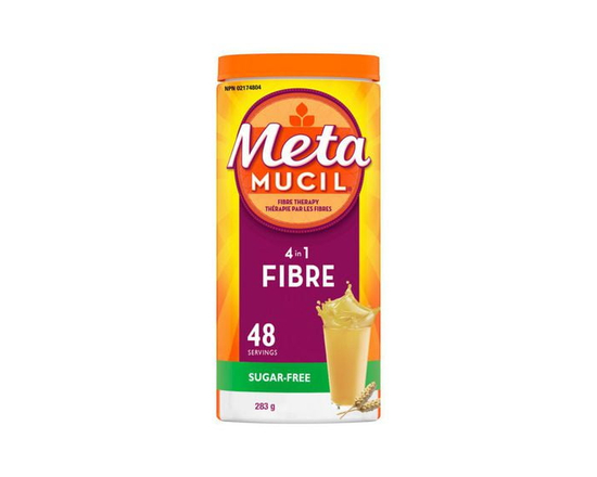 Metamucil Poudre de fibres quotidienne Sans édulcorants ajoutés Sans saveur 48 portions bienfaits multisanté 4 en 1, à base d