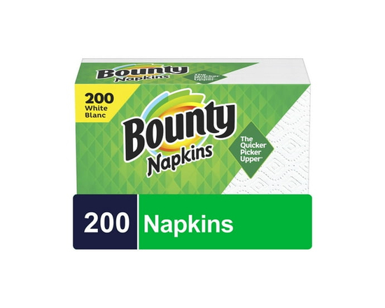 Bounty Paper Napkins, White, 200 Napkins