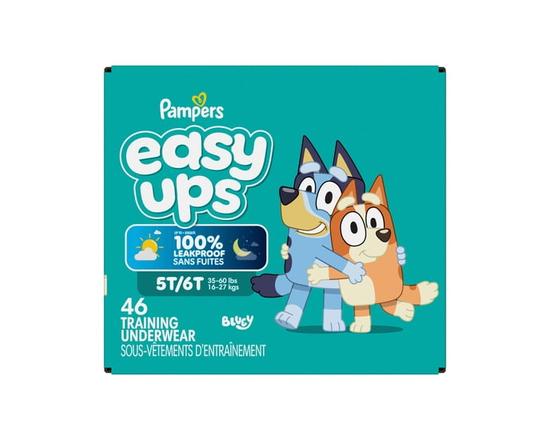 Pampers Easy Ups Culottes d'Entraînement à la Propreté pour Filles & Garçons, Taille 5 (3T4T), Bluey sous-Vêtements d'Entraînement Absorbants, jusqu'à