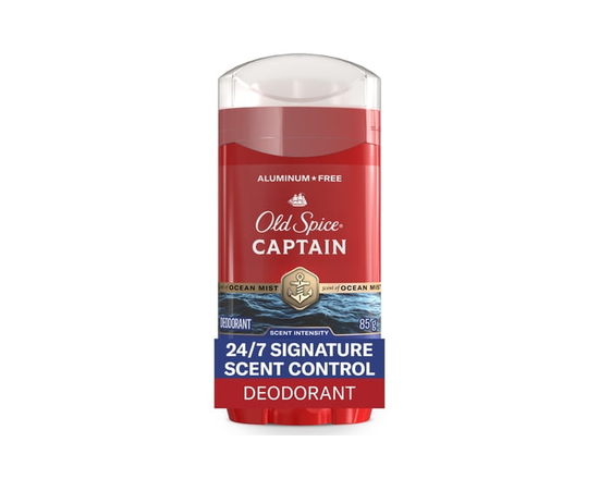 Désodorisant Sans Aluminium Old Spice Pour Hommes, Protection Contre Les Odeurs 24/7, Captain avec Parfum De Bergamote, 85 g - 3 oz