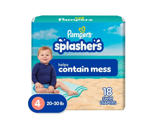 Pampers Splashers Maillots-Couches, Taille 4, Maillots-Couches Jetables pour Bébé - Taille 4