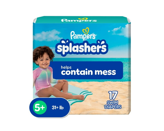 Pampers Splashers Maillots-Couches de Bain, Taille 5+, Maillots-Couches de Bain Jetables pour Bébé
