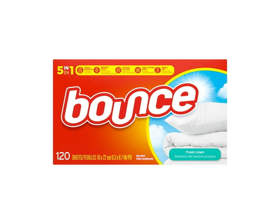 Bounce Feuilles Assouplissantes, Senteur de Lessive Propre 120CT