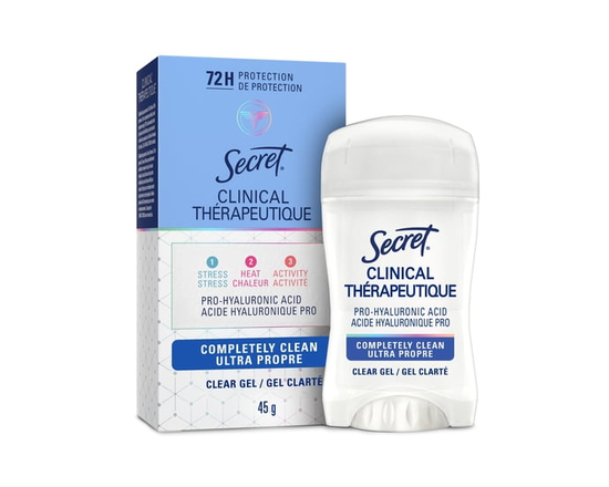 Secret Clinical Strength Clear Gel Antiperspirant and Deodorant, Completely Clean - 1.6 oz