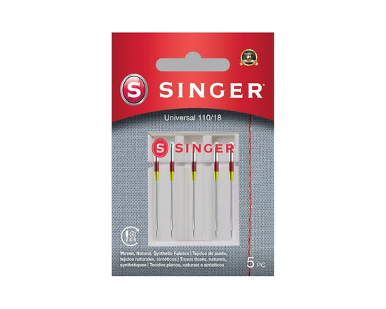Aiguilles universelles à coudre à la machine SINGER®, grosseur 110/18 - 5 unités