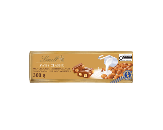 Chocolat au lait avec noisettes Lindt SWISS CLASSIC Gold – Barre (300 g) - 300 Grammes