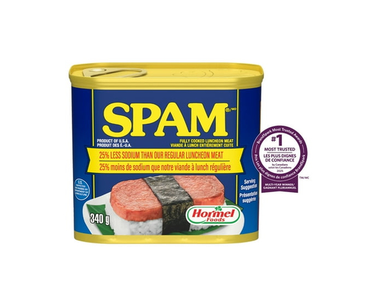 Viande froide SPAM entièrement cuite à 25 % moins de sodium - 340 g