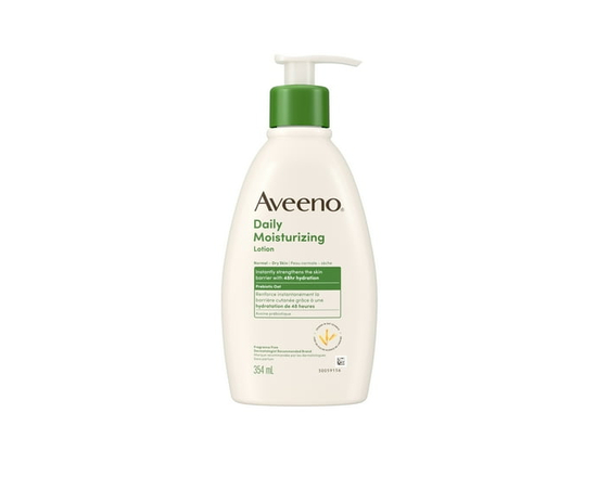 Aveeno Daily Moisturizing Lotion, Dry Skin, Non-Comedogenic, Prebiotic Oat, Daily Moisturizer, Fragrance Free