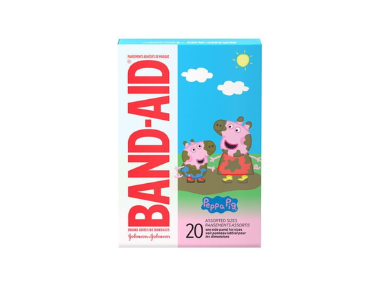 Band-Aid Brand Adhesive Bandages Peppa Pig - Self Adhesive Wound Care Skin Dressing - Assorted Sizes, 20 Count - One Size