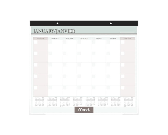 2027 Calendrier mensuel non daté Mead®, 19-3/4&nbsp;po&nbsp;x&nbsp;17&nbsp;po - 21-3/4 po x 17 po
