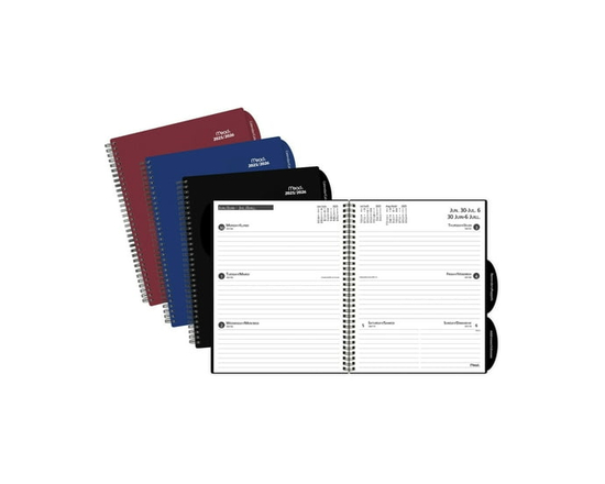 Agenda hebdomadaire Mead® 2026, grand format, couleurs assorties - Grand agenda
