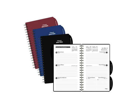 Mead® Pocket 2026 Weekly Poly Planner, Assorted Colours - 6.25" x 4.5"