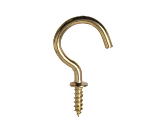 Hardware Essentials 7/8" Brass Cup Hook - 7/8"