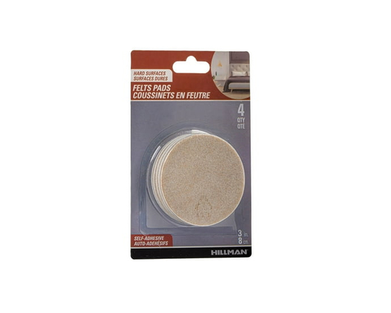 FELT PADS 3" OATMEAL 4PC - One Size