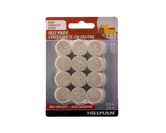 FELT PADS 3/4" ROUND OATMEAL - One Size
