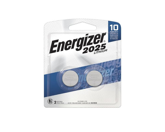 Energizer 2025 Batteries (2 Pack), 3V Lithium Coin Batteries