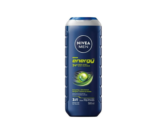 NIVEA MEN Energy Body Wash, 3-in-1 Men Shower Gel, 500 mL - 24 fl oz