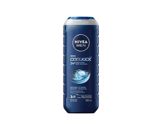 NIVEA Men Cool Kick 24H Fresh Effect Shower Gel for Men - 500 mL