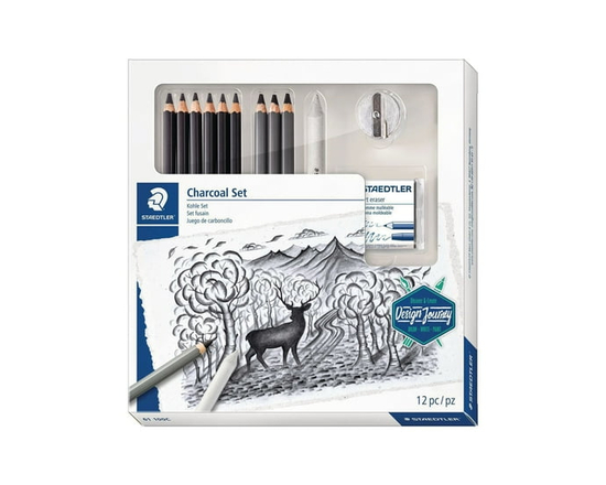 Ensemble de dessin au fusain Staedtler Mars Lumograph, 12 pièces