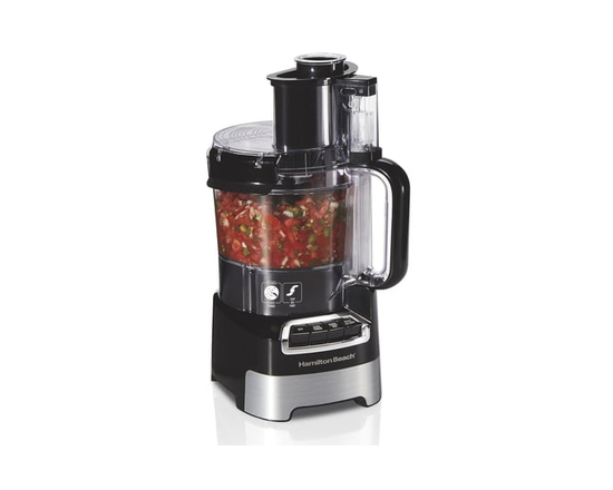 Hamilton Beach Stack & Snap 10 Cup Food Processor, 450 Watts, 2 Speeds, Black, 70723C