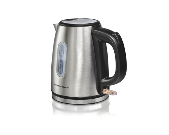 Bouilloire électrique sans fil Hamilton Beach en acier inoxydable, 1,2 L (5 tasses), 1500 watts, arrêt automatique, 40852C