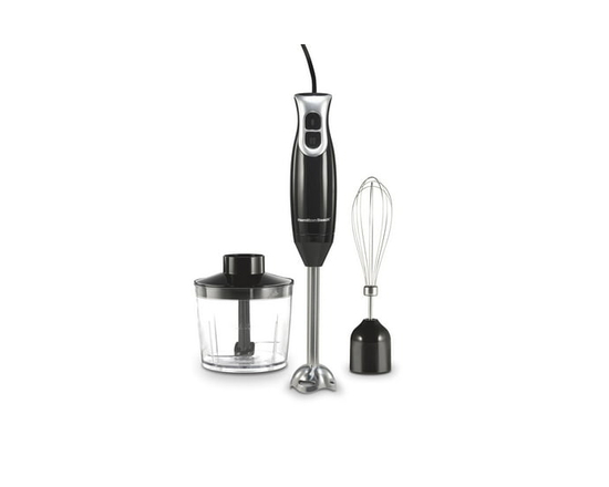 Hamilton Beach Mélangeur à immersion avec lames en acier inoxydable et 3 accessoires, 59745JC