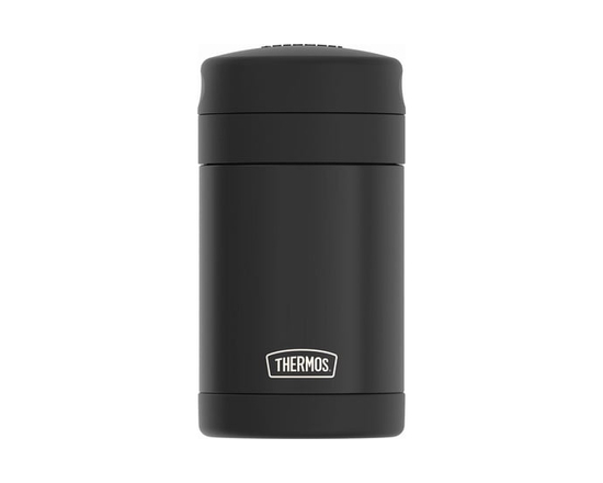 Thermos Vacuum Insulated Stainless Steel 16 Oz Food Jar with Folding Spoon (Black)