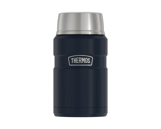 Thermos Stainless King Vacuum Insulated 24 oz Food Jar with Folding Spoon, Midnight Blue (Midnight Blue)
