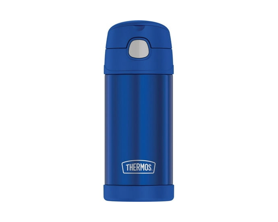 Thermos 12 OZ Vacuum Insulated Funtainer Bottle w/ Straw Navy Blue