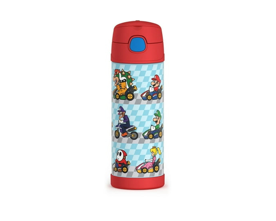 Thermos 16 Oz Stainless Steel Vacuum Insulated Bottle, Super Mario