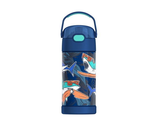 Thermos Kids Vacuum Insulated Funtainer Water Bottle with Flip Up Straw, 355ml, Caticorn