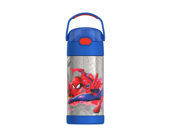 Thermos Kids Vacuum Insulated Funtainer Water Bottle with Flip Up Straw, 355ml, Frozen (Blue)